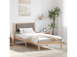 Vidaxl Estrutura De Cama Com Cabeceira Estofada Cinzento-acastanhado