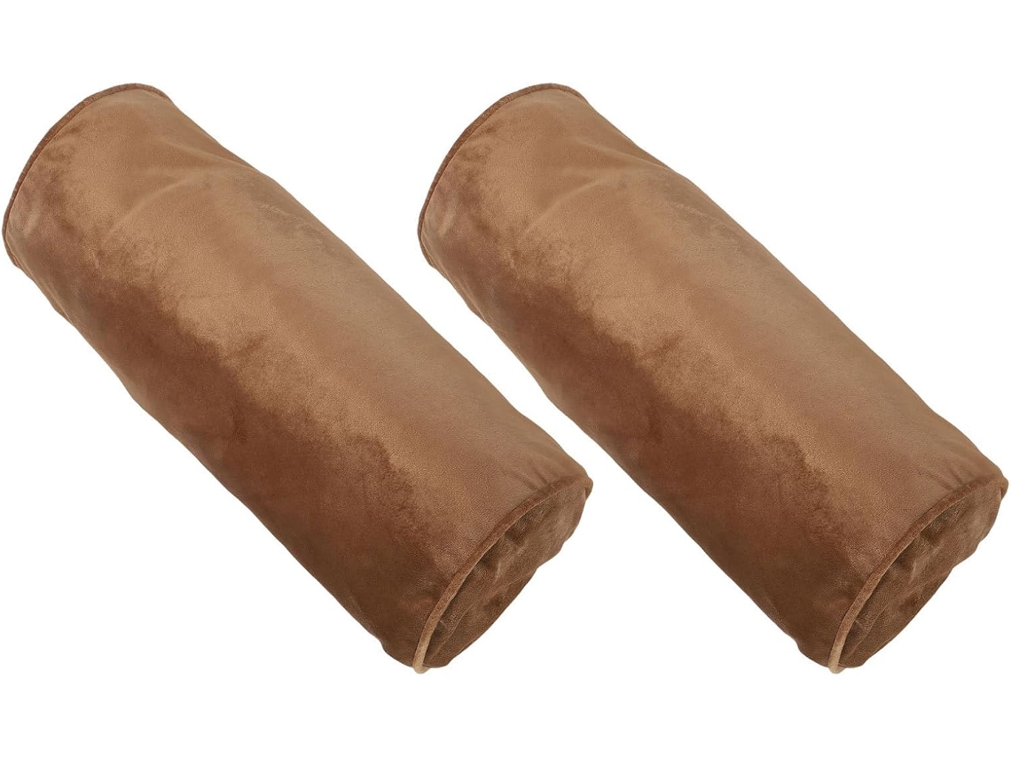 Conjunto de 2 Capas Cilíndricas Veludo para Travesseiros, com Zíper Invisível, Dimensionalmente CHABERLU