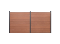 Vidaxl Conjunto De Painéis De Vedação 353x186 Cm Wpc Castanho