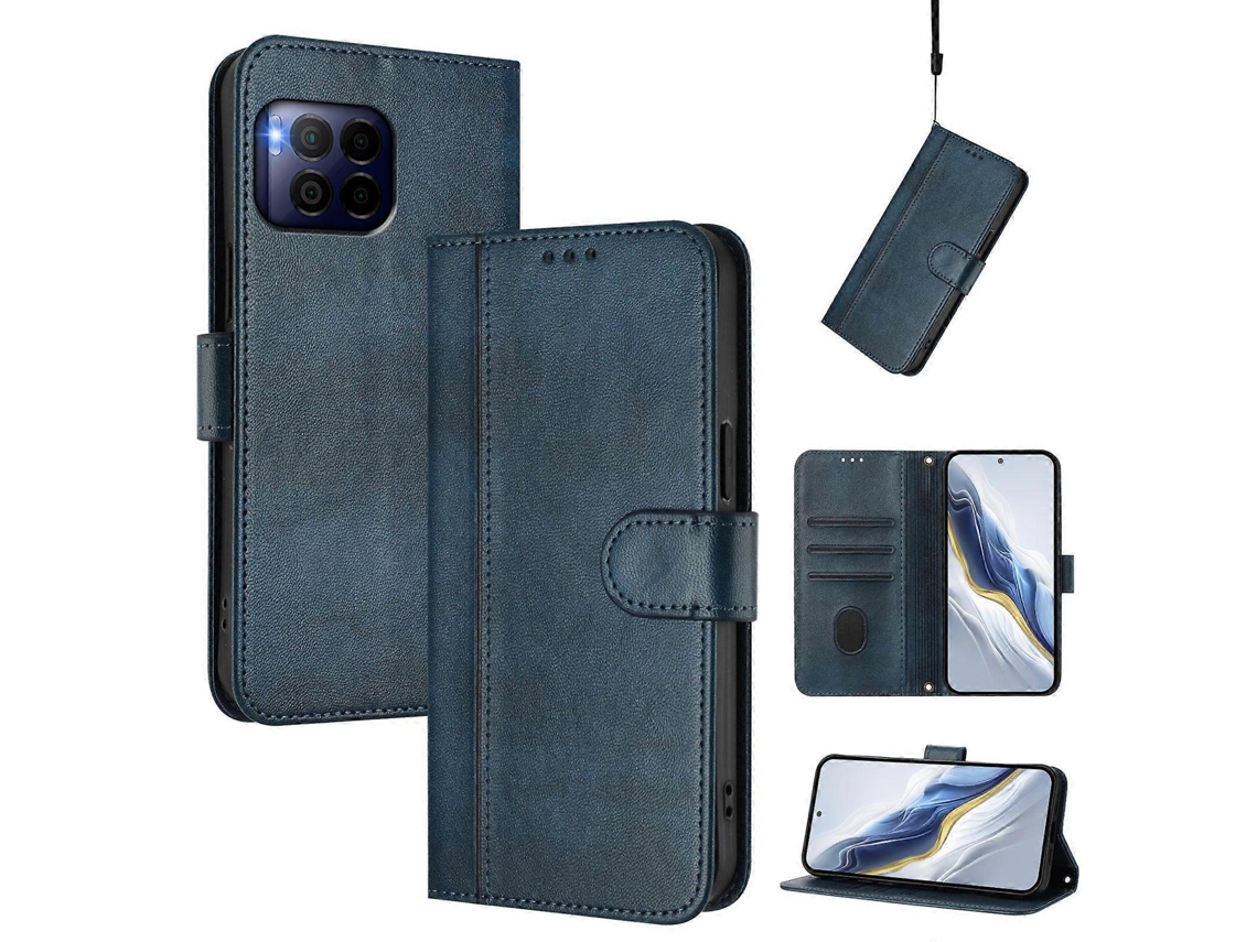 Capa De Celular Retrô De Couro Com Fivela De Emenda De Linha