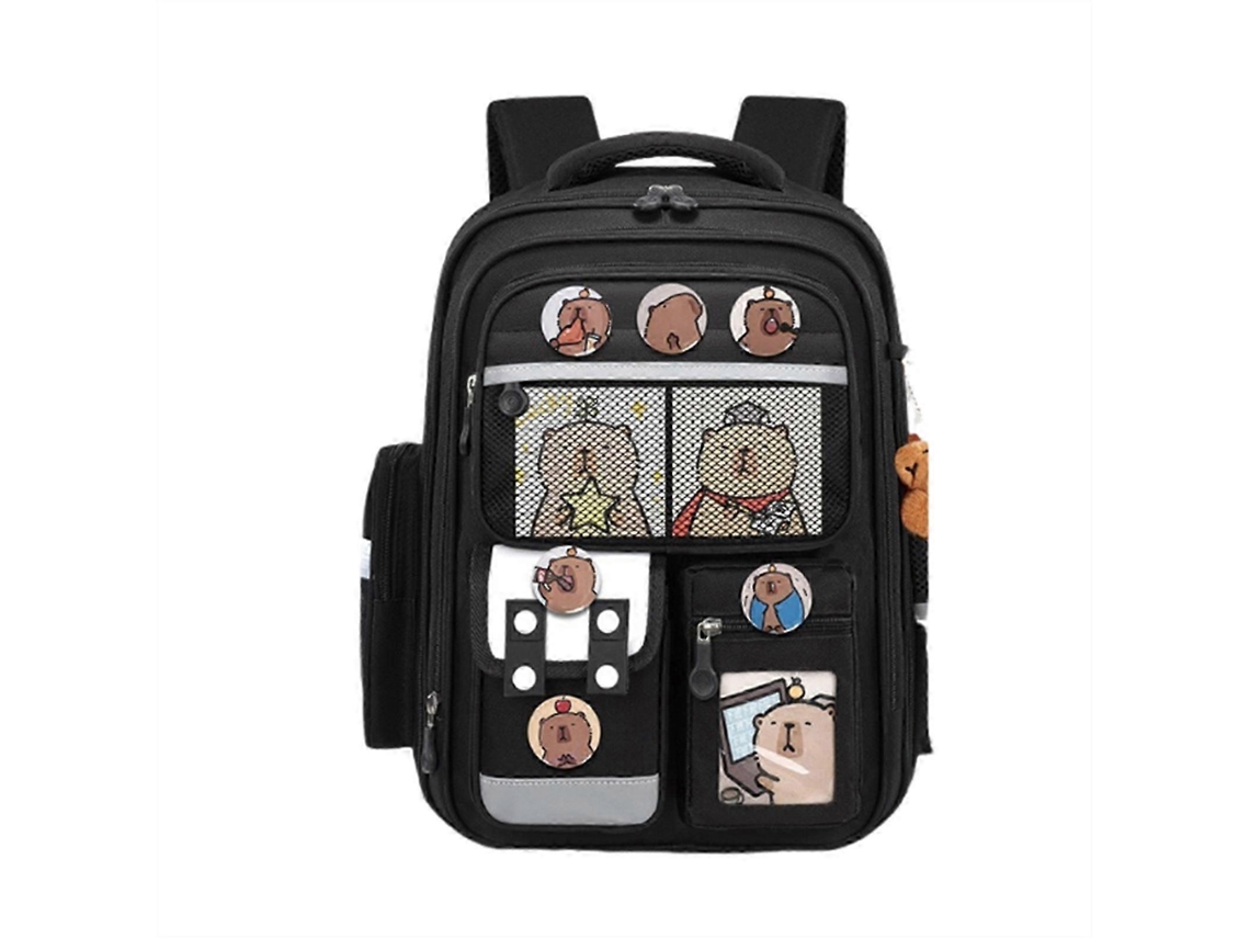 Mochila Escolar Com Tema De Capivara, Bolsa Escolar De Grande Capacidade, Feita Em Tecido Oxford, Ideal Para Alunos Do Ensino Fundamental. Olysi Shop