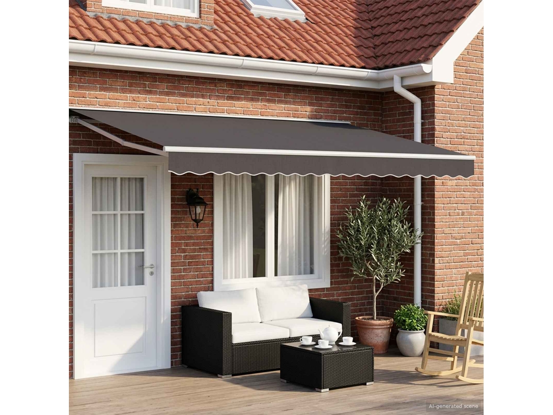 Vidaxl Toldo Retrátil Manual Antracite 4,5 × 3,5 M