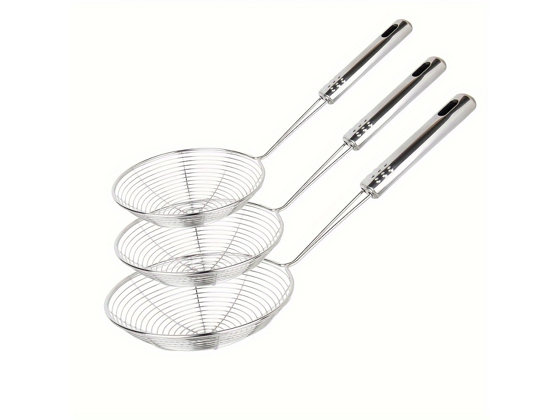 Conjunto de 3 Escumadeiras em Aço Inoxidável com Cabo STELASPLEN