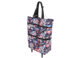 Carrinho de Compras Dobrável com Rodinhas, em Material Pp, Ideal para Viajantes e Armazenamento . GOKOCO (1 Unidade)