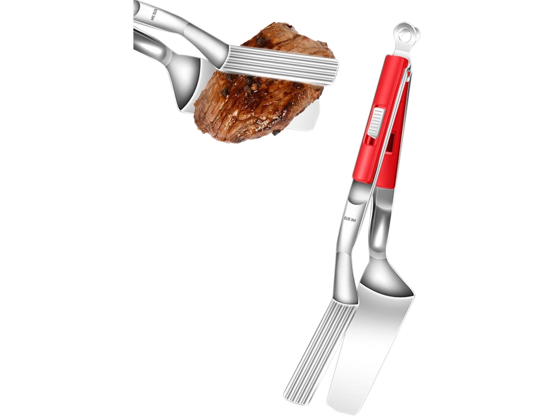 Pinça De Aço Inoxidável Para Churrasco, Pinça De Aço Inoxidável Para Grelha Espátula Versátil Cozinhar