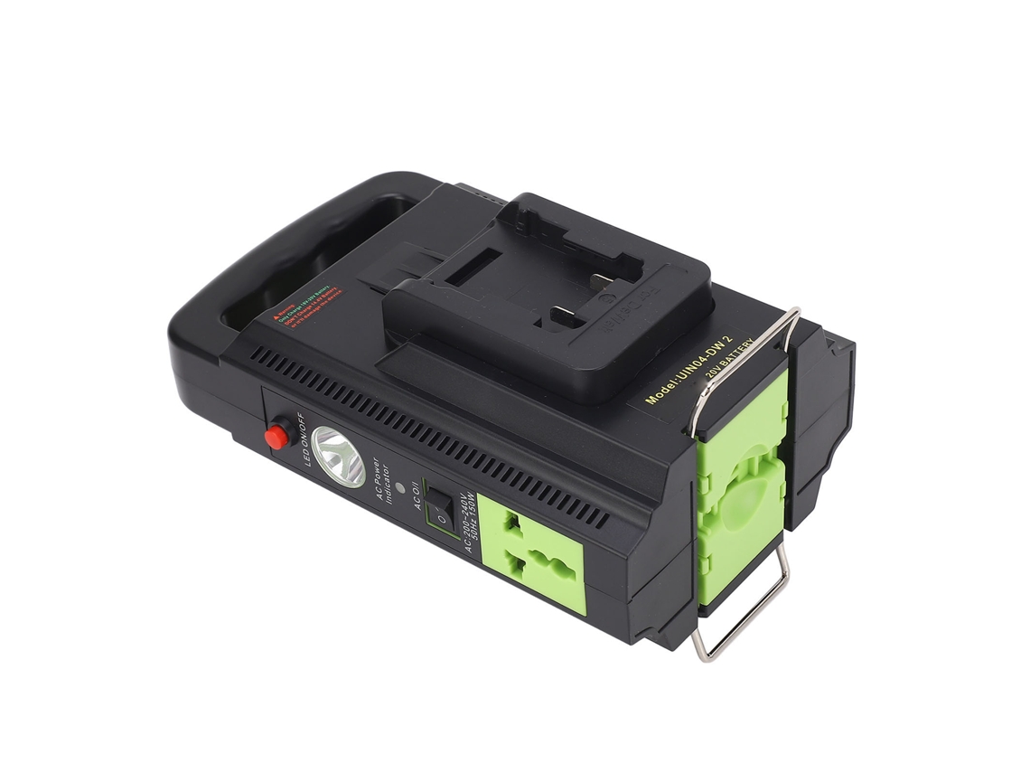 Adaptador de bateria inversora de energia portátil de 150 W e 20 V, estação de energia com entrada de 100-240 V e saída de 200-240 V, plugue UE.