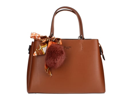GALLANTRY Bolsa com Pompom e Cachecol Castanho