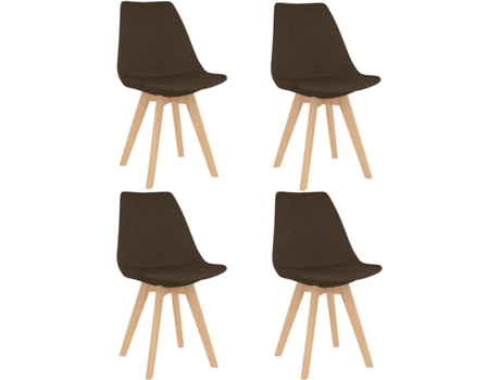 VIDAXL - Conjunto 4 Cadeiras de Jantar  324164 (Castanho - Tecido - 50 x 56 x 84 cm) Conjunto 4 Cadeiras de Jantar  324164 (Castanho - Tecido - 50 x 56 x 84 cm)