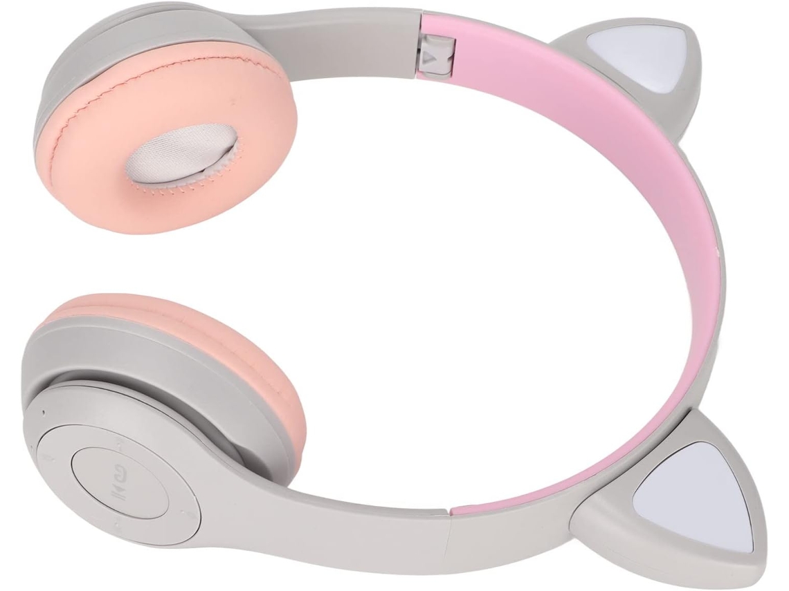 Fones De Ouvido Infantis Sem Fio, Dobráveis, Com Arco De Cabeça Ajustável, Fones De Ouvido Com Orelhas Gato Iluminadas
