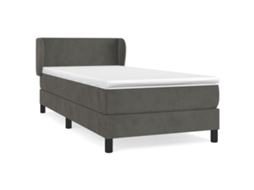 Cama com Molas/colchão 100x200 Cm Veludo Cinza escuro MAISON EXCLUSIVE