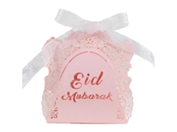 50 Caixas De Doces Eid Mubarak Com Renda De Rosas Para Lembrancinhas De Casamento E Presentes De Chocolate. Hengjian