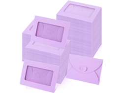 Pacote Com 50 Envelopes De Papel Coloridos Com Fecho Para Arquivos, Scrapbooking E Janelas.