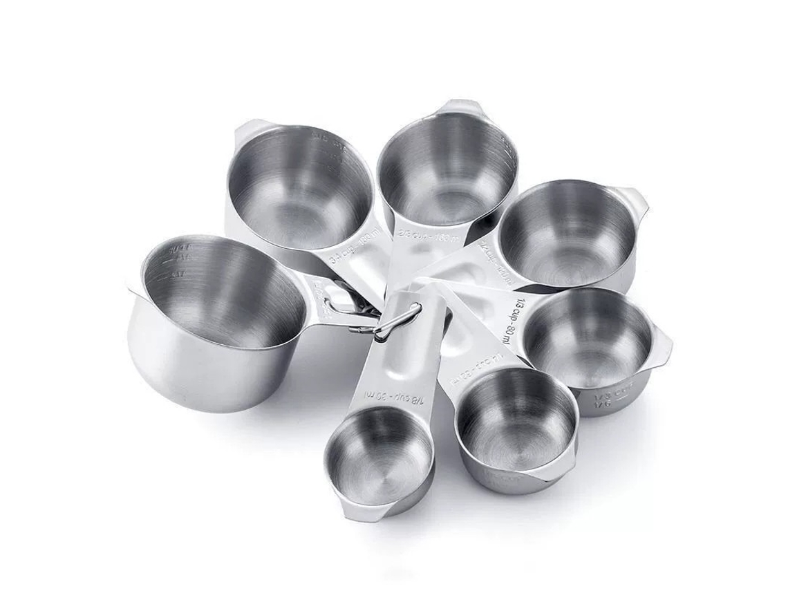 Kit De 7 Peças Em Aço Inoxidável Para Cozinhar, Assar E Medir