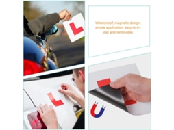 Letras Magnéticas Para Carro L E P, 4 Peças, Vermelho E Verde.