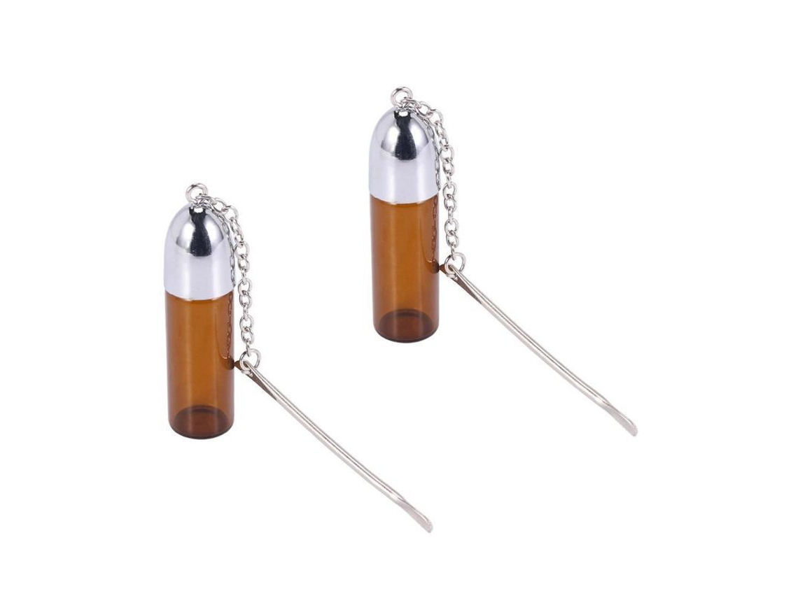2026 2x Botella de Vidrio Vacía para Raspaditas Con Cuchara de Metal Y Tapa Giratoria Aleatoria Wwy Cor Aleatória