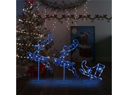 Vidaxl Rena Voadora/trenó De Natal 260x21x87cm Acrílico Azul
