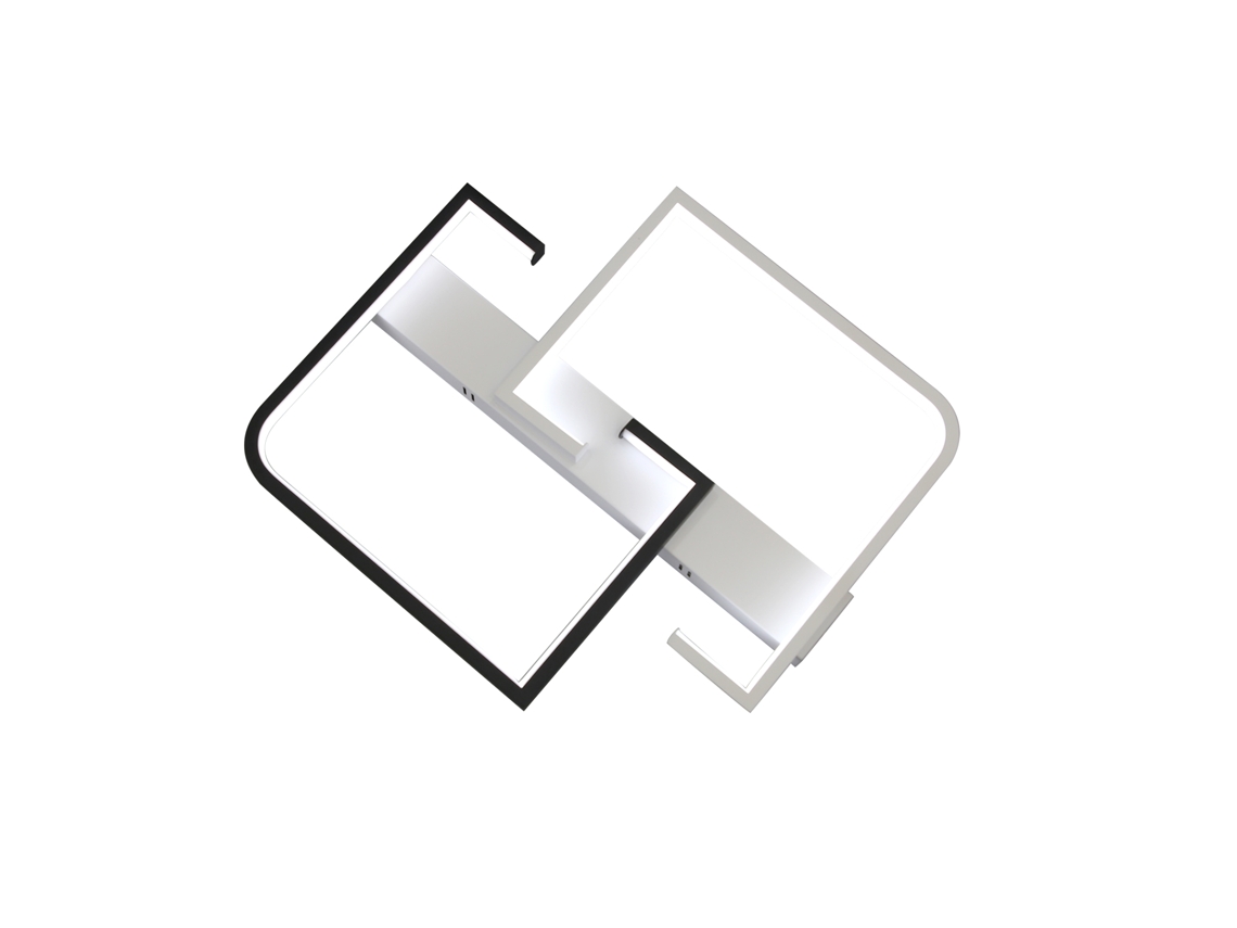 Led Luz de Teto Sala de Estar Regulável com Comando À Distância Lâmpada de Teto Preta 35W NETTLIFE