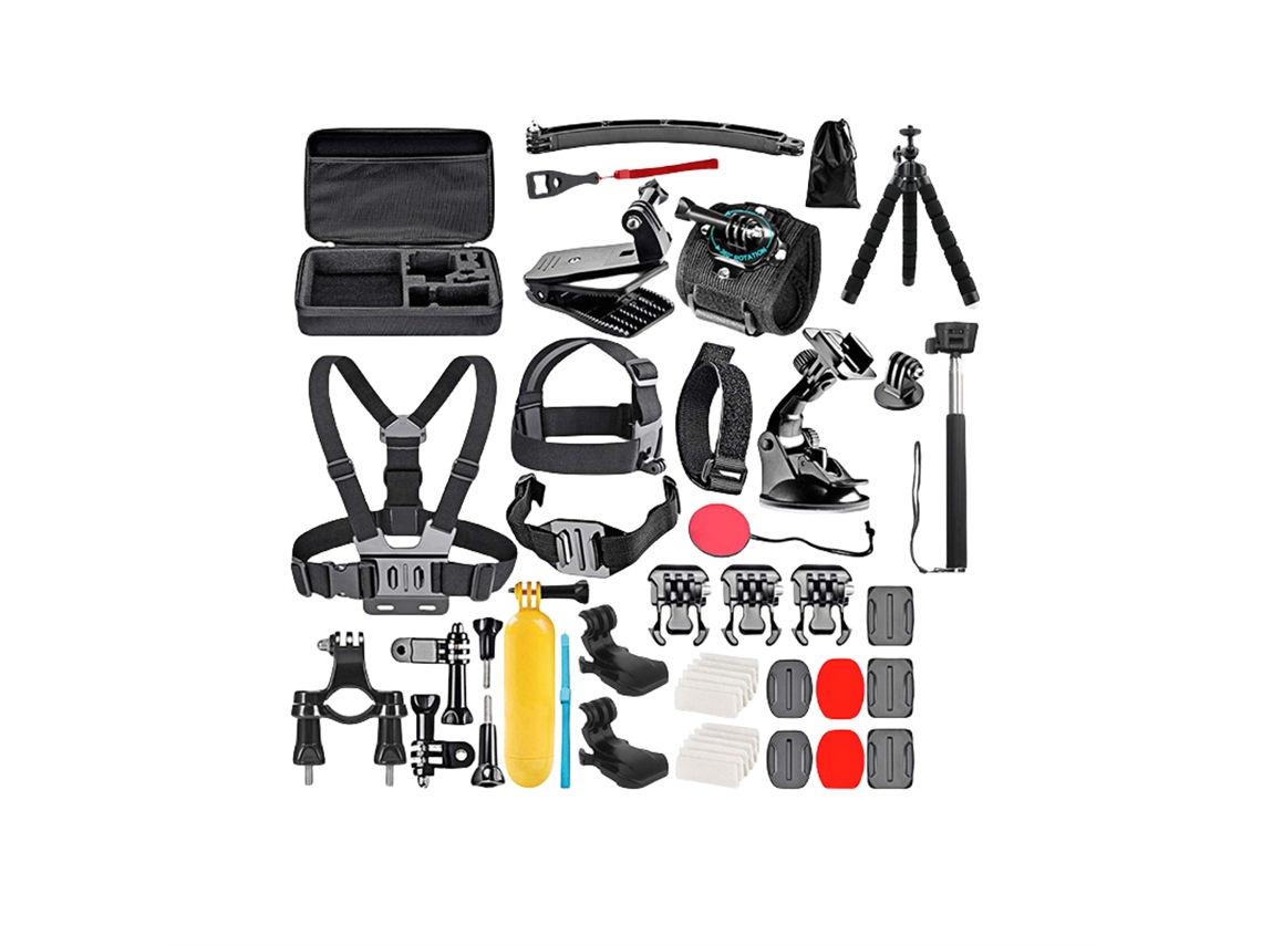 Kit De Acessórios Para Câmera Ação, Compatível Com Gopro Hero, Ideal Vlogs E Esportes, Alça Pulso Giratória 360°, Empunhadura Flut-aquaforge