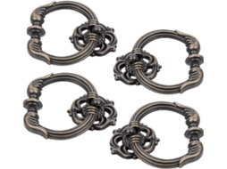Inoomp Conjunto De 4-puxadores Clássicos Vintage Para Gavetas, Design Floral Vazado, Liga De Zinco, Fácil Instalação E