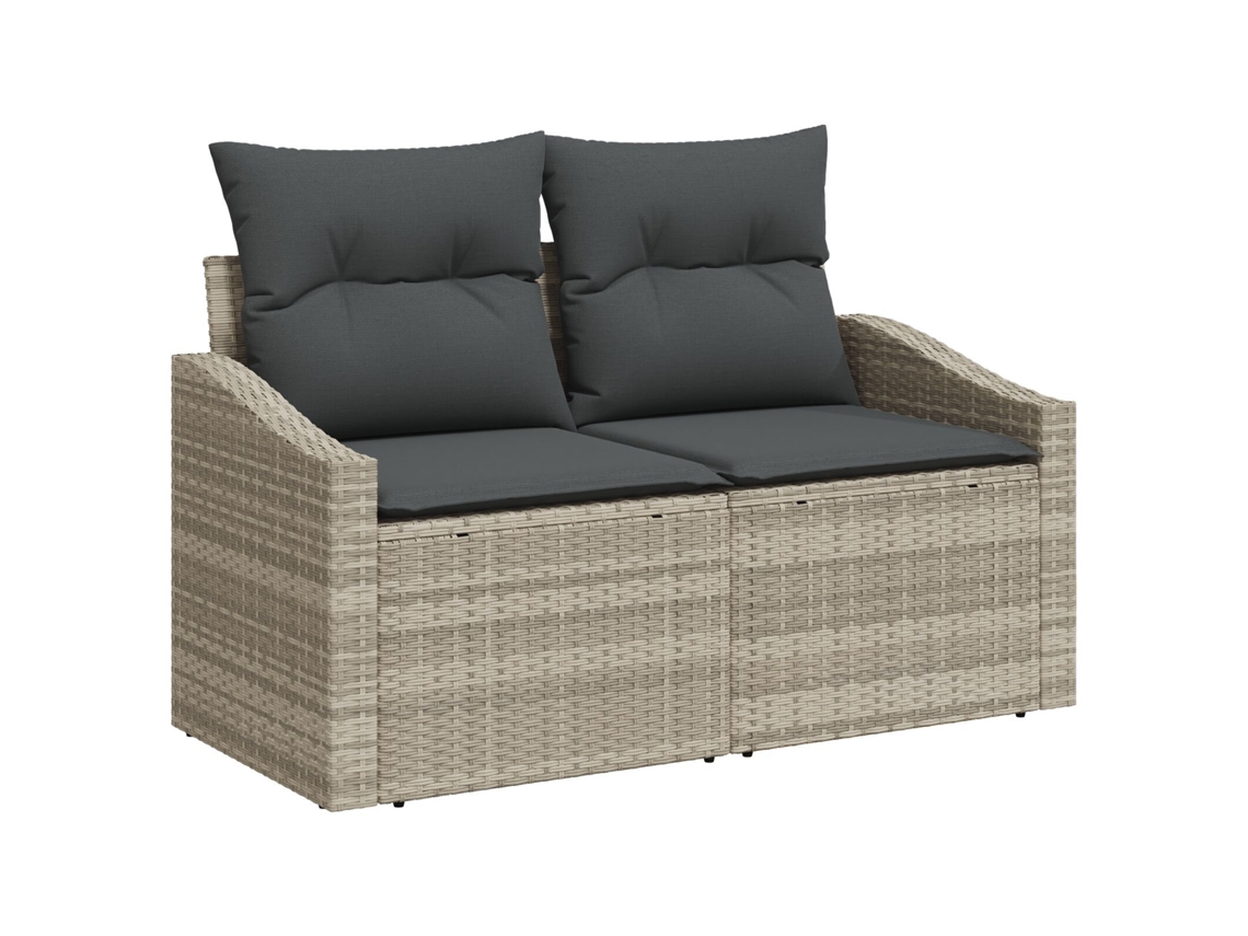 Conjunto 1 Sofá Exterior Vidaxl Cinzento Vime Pe (123 X 62 X 69 Cm)