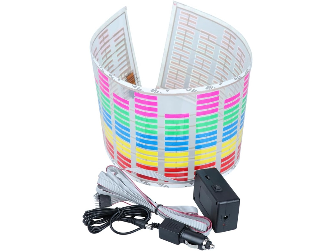Luz Musical Para Carro, Luz Led Multicolorida, Equalizador Ativado, Luz Intermitente.
