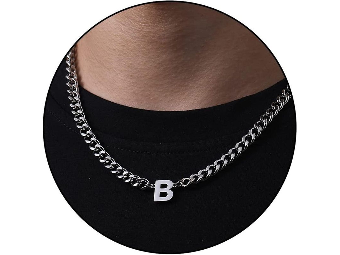 2026 cadena de Eslabón Cubano Con Colgante de Letra Inicial A z Acero Inoxidable 6.5mm 18+2 Pulgadas Regalo de Joyería para Hombres Mujeres Niños