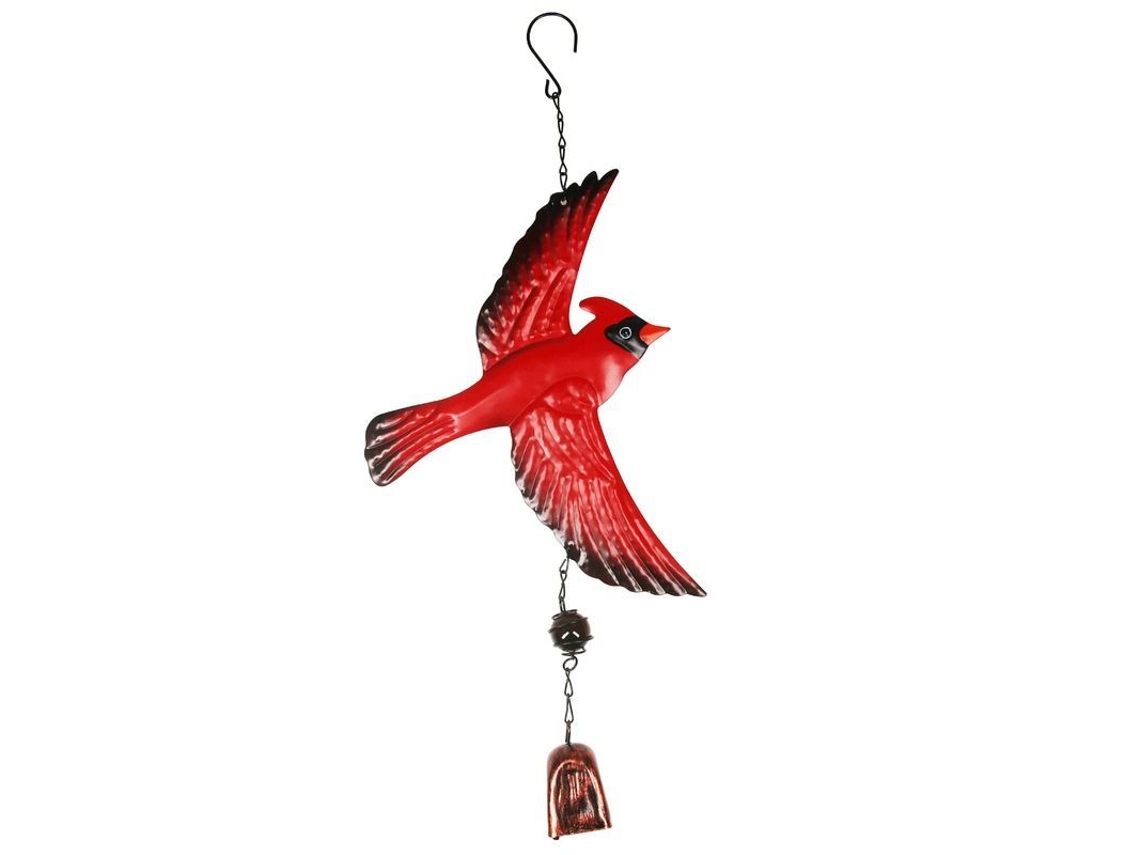 2026 campana de Viento Portátil Colibrí Rojo Decoración Exterior Hecha a Mano 45cm