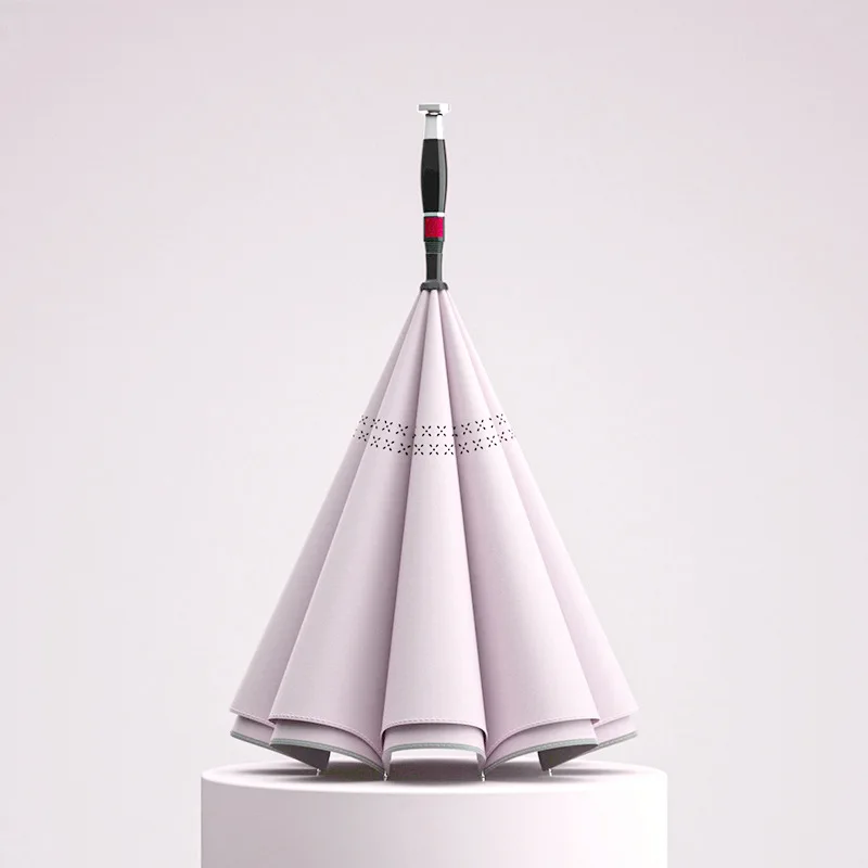 Guarda-chuva Automático (roxo 8k) Com Cabo Longo E Dupla Camada Para Mulheres, Proteção Contra Sol E Chuva