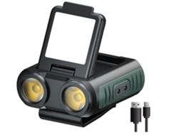 Farol Recarregável para Adultos Luz de Capacete Leve À Prova D'Água de 4 Modos Equipamento de Acampamento Farol de Corrida Preto TURMIN