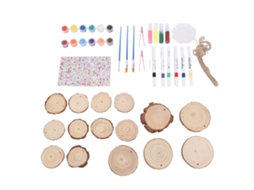 Mali kit de Pintura em Madeira para Crianças Brilha no Escuro com Fatias de Madeira e Acessórios