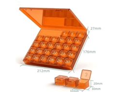 Organizador De Comprimidos Eifson 4 Semanas Grandes Compartimentos Sem Bpa (laranja)