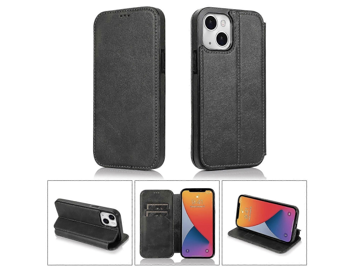 Capa Tipo Carteira Flip Em Couro Para Iphone 13 Mini