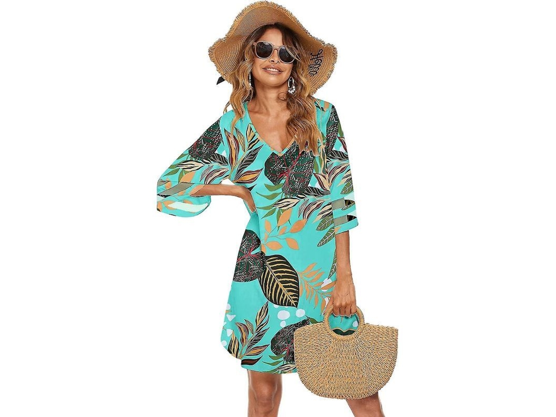 2026 sutiendo de Baño para Mujer V Neck Verano Bikini Casual Suelta Vestido de Playa