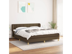 Vidaxl Cama Com Molas/colchão 180x200 Cm Tecido Castanho-escuro