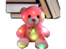 Pelúcia Urso Rosa Com Luzes Led