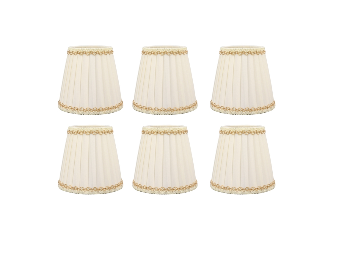 Conjunto de 6 Pequenos Abajures de Tecido Moderno Clip On para Mesa Parede e Chandelier