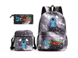 Mochila Escolar, Conjunto 3 Peças, Desenho Animado, Estrelas, Aulas