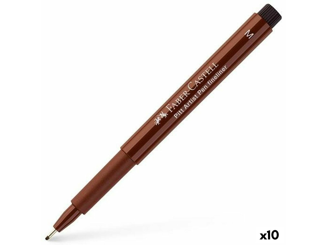 Marcador Permanente FABER-CASTELL Pitt Artist Castanho 10 Unidades