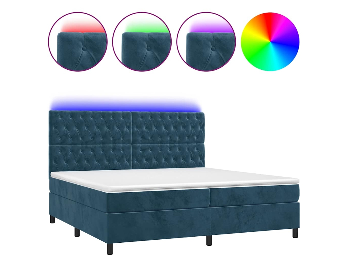 Box Spring Bed, Box Spring Beds Vidaxl Azul Veludo (200 X 200 Cm)