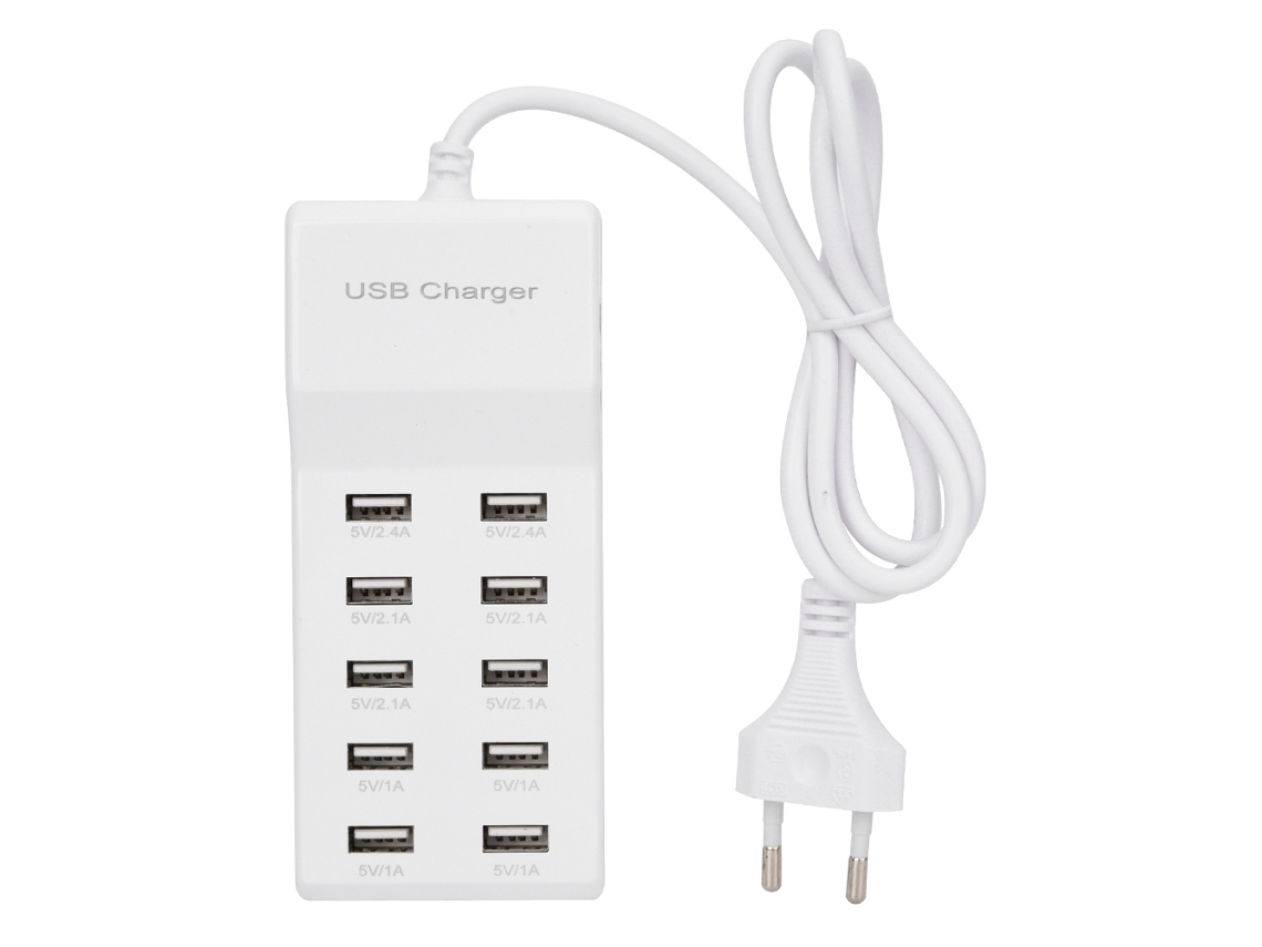 Estação De Carregamento Usb (carregamento Rápido De 10 Portas) Adaptador De Energia