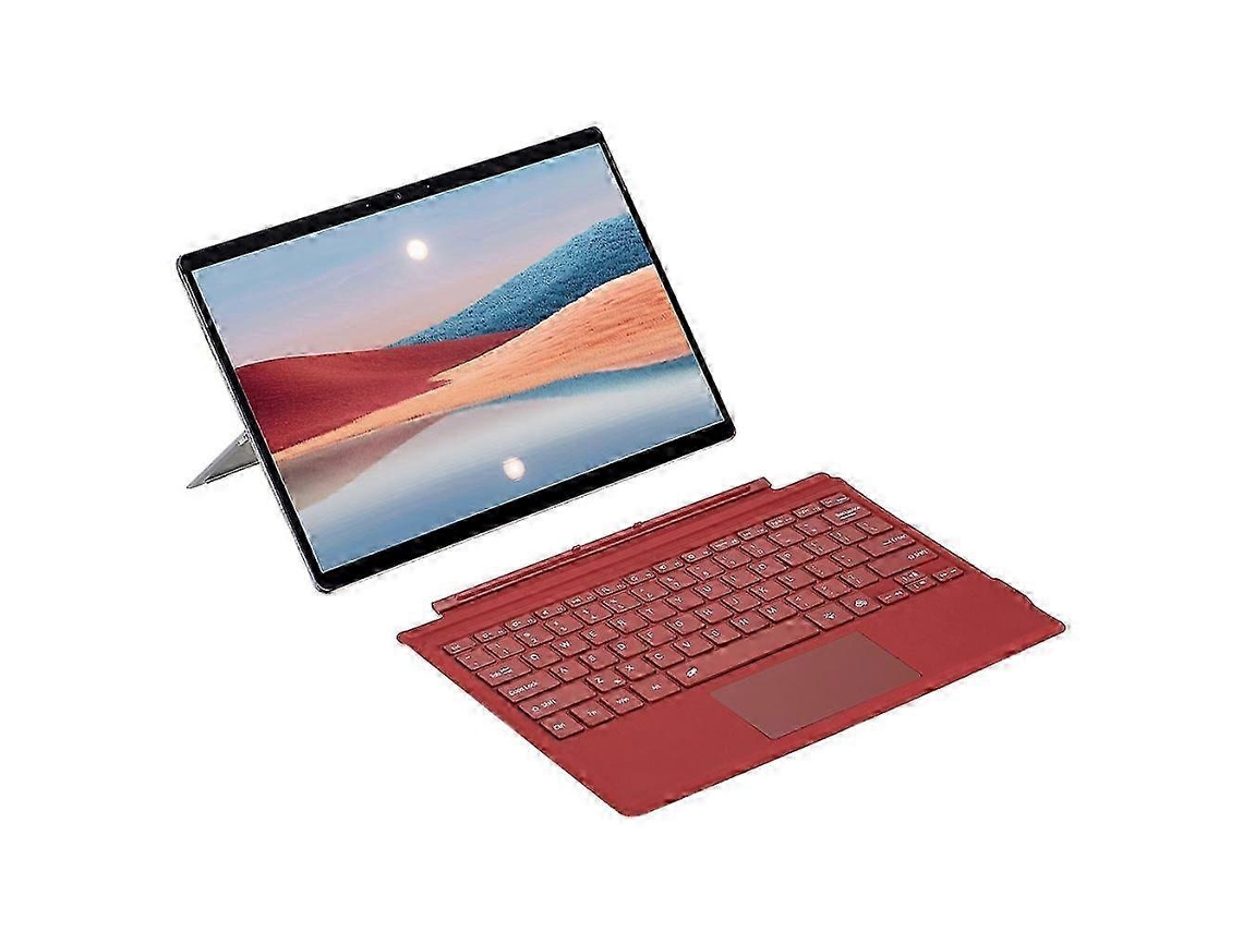Teclado Compatível Com Surface Pro, Touchpad Com Iluminação, Capa De Couro Pu Microfibramulticolorred