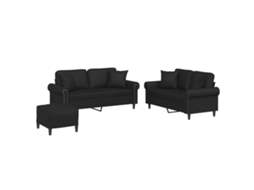 Sofa Set, Sofa Sets Vidaxl Preto Couro Artificial (n/a)