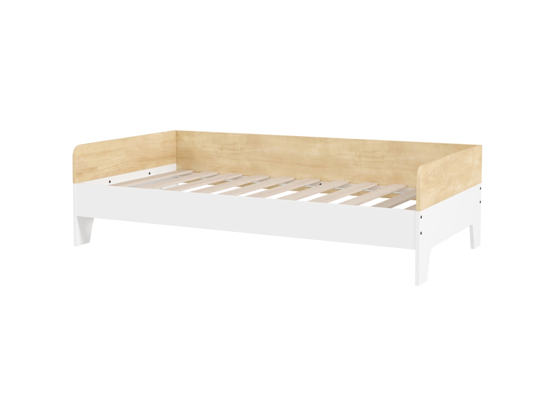 Cama Para Crianças Acima De 3 Anos 143,5x74x40 Cm De Madeira Para Carga 80 Kg Para Dormitório Branco