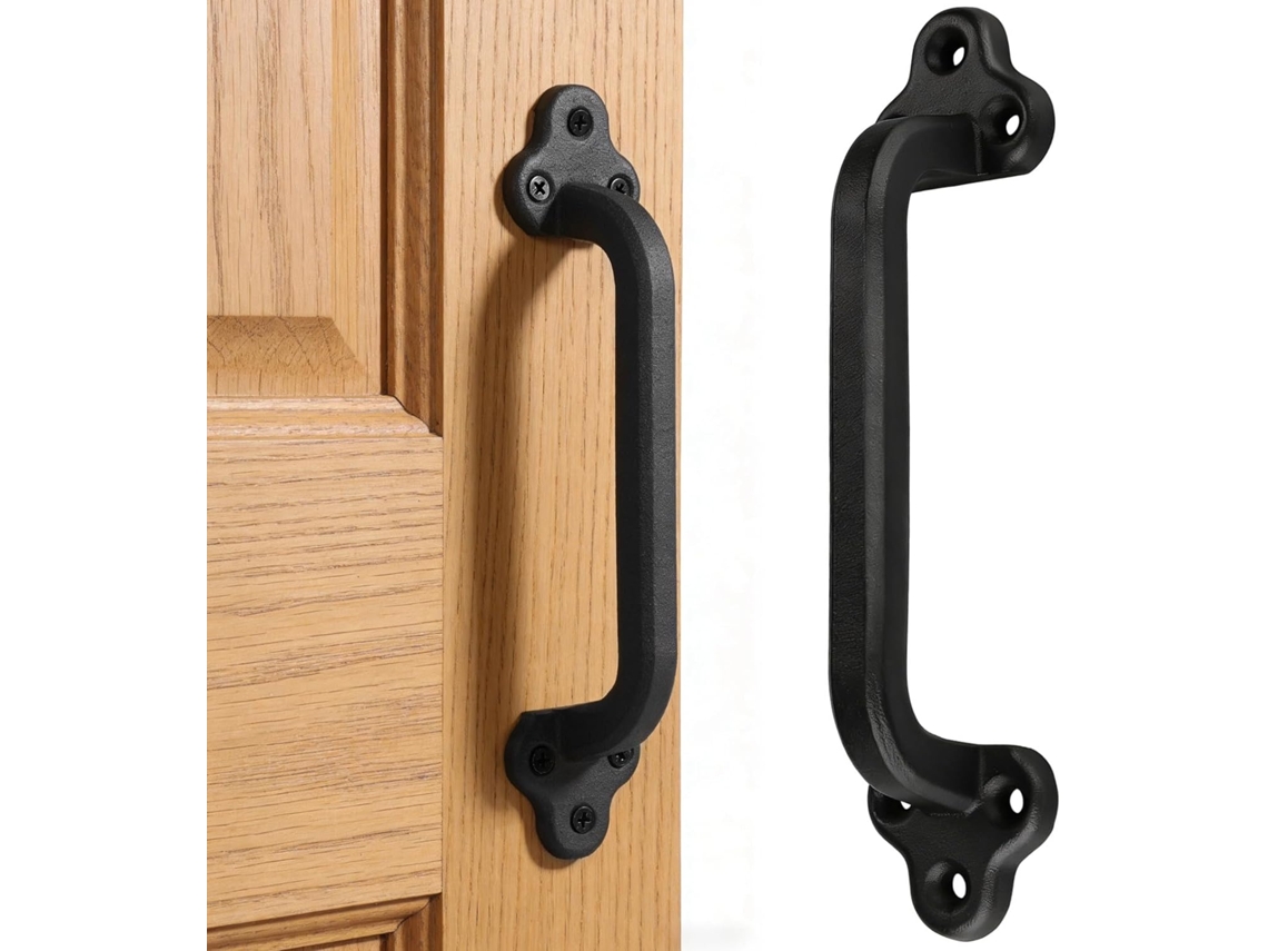 Puxador Rústico Para Porta De Celeiro, 23cm 9, 06pol Em Ferro Fundido, Resistente E Com Estilo Retrô, Ideal Para Portas