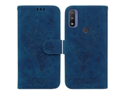 Capa De Celular Motorola Moto G Pure Butterfly Rose Em Couro Com Relevo.