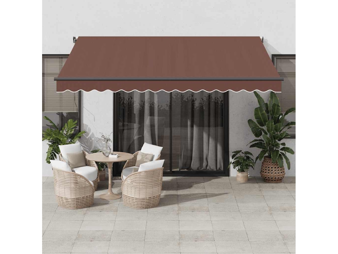 Vidaxl Toldo Retrátil Automático 400x350 Cm Castanho