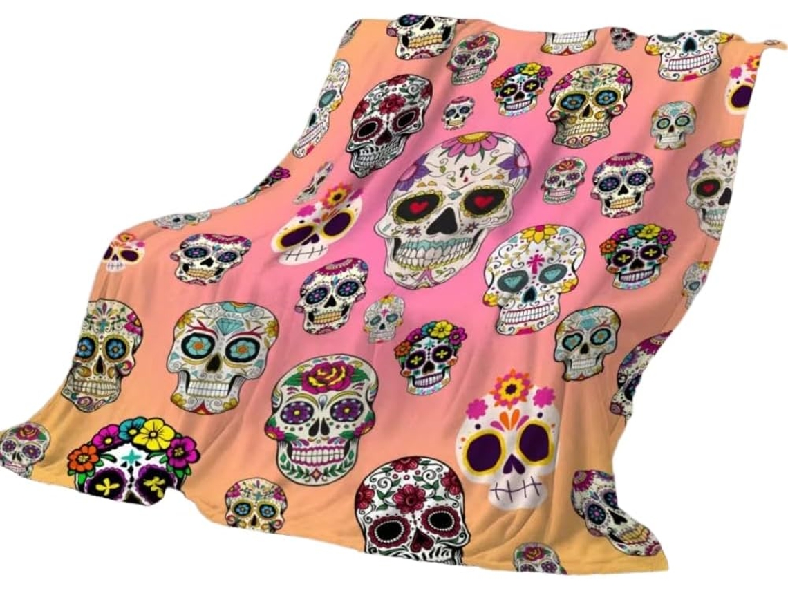 Manta Retrô de Halloween Syjym para Sofás Camas Carros Quartos Escritórios e Camping, Macio, Quente, Ideal Par
