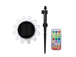 Rebe-luz De Jardim Solar Resistente À Água Led Girassol Colorido Para Exterior Com Controle Remoto E Suporte
