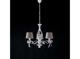 Lucy Lustre Gasto De Ferro Lacado Branco 3 Luzes 113 Ø59 Bl184 3 Bco Belight