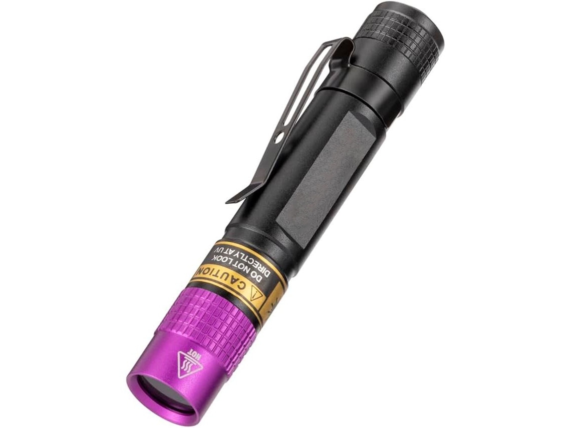 Mini Lanterna Uv De 3w E ​​365nm Para Minerais, Manchas De Urina De Animais De Estimação E Cheques (preta)